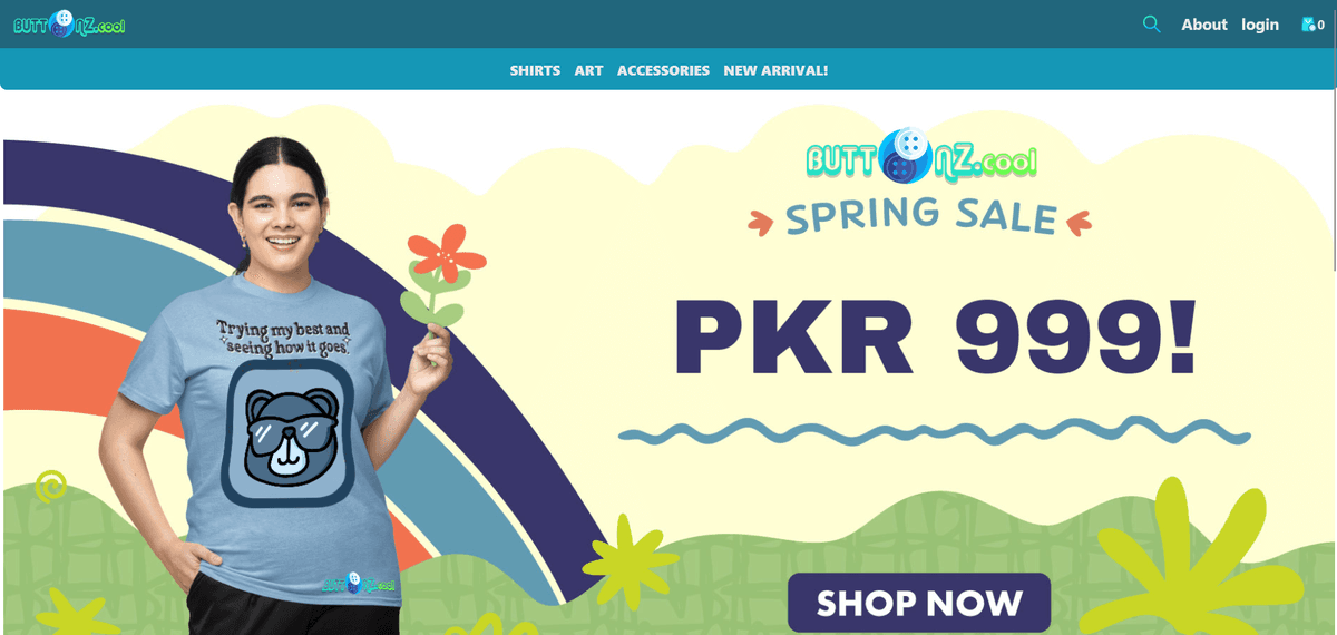 buttonz.cool — E-Commerce Store Landing Page